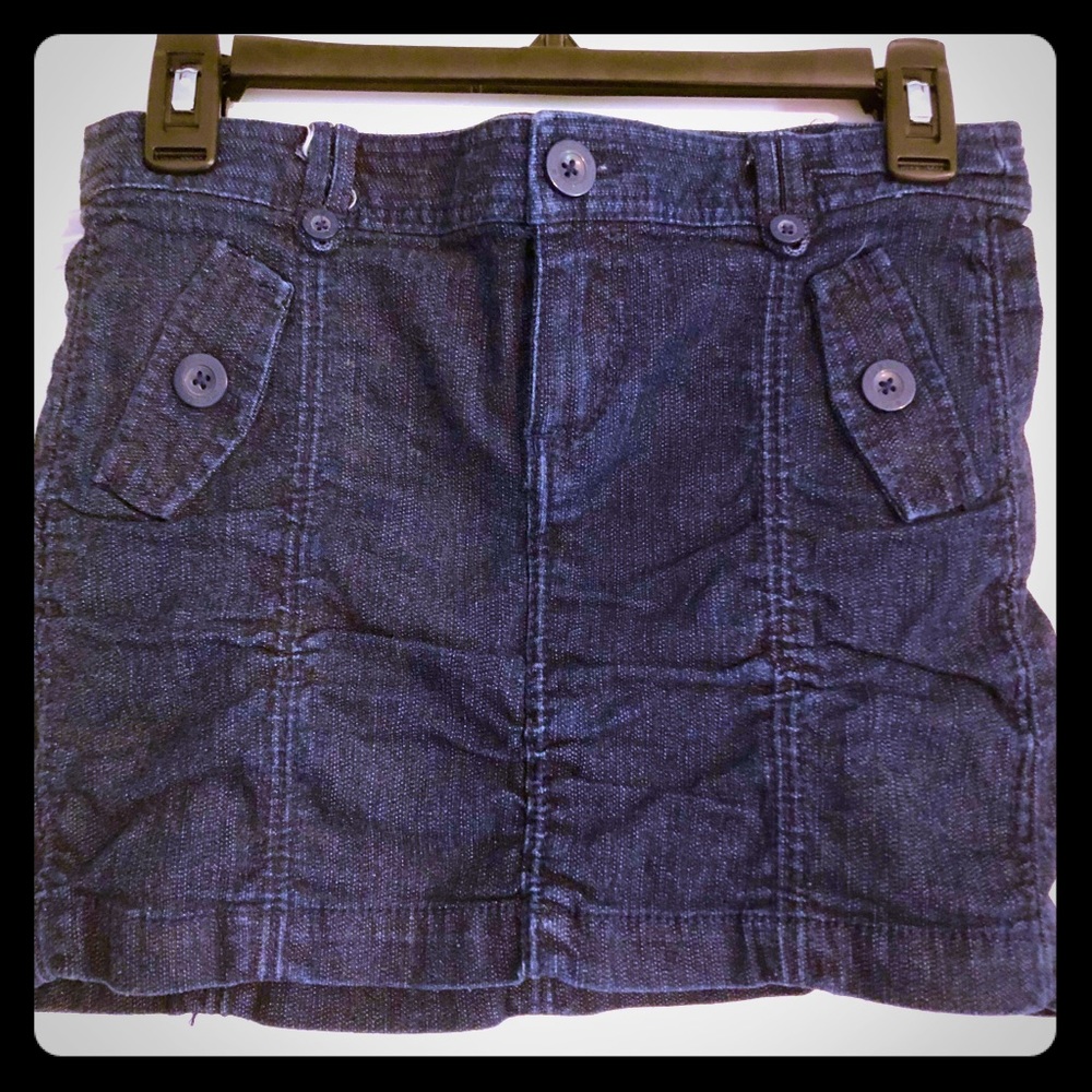 Ruched Jean Mini Skirt